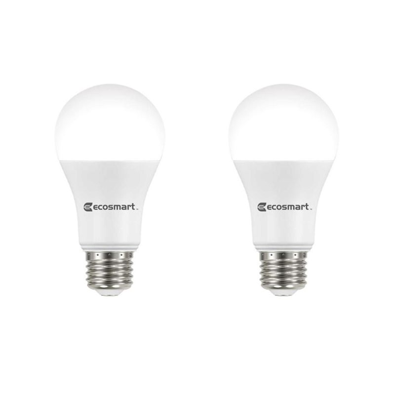 Photo 1 of EcoSmart 100-Watt Equivalent A19 Dimmable Energy Star LED Light Bulb Daylight (2-Pack)
bundle of 2