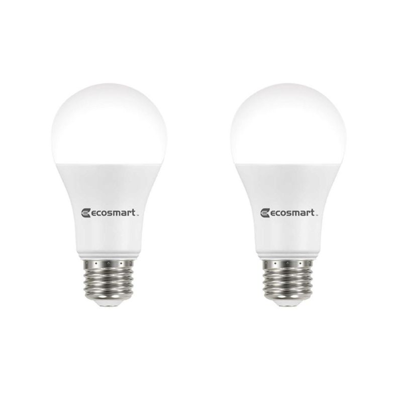 Photo 1 of EcoSmart 100-Watt Equivalent A19 Dimmable Energy Star LED Light Bulb Soft White (2-Pack)
bundle of 2