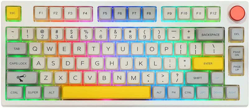 Photo 1 of EPOMAKER Theory TH80 75% Hot Swappable RGB 2.4Ghz/Bluetooth 5.0/Wired Mechanical Gaming Keyboard with MDA PBT Keycaps, Large Capacity Battery, Knob Control for Windows/Mac/Linux
