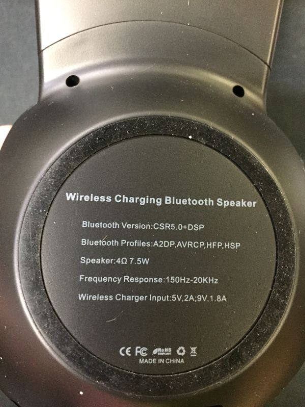 Photo 4 of Fast Wireless Charger with Bluetooth Speaker,CENSHI Wireless Charging Stand for iPhone13 12 11 Mini Pro Max XR XS 8 Samsung Galaxy Z Flip3 Fold3 S21 S20 S10 S9 Note 20 10 9 and More
