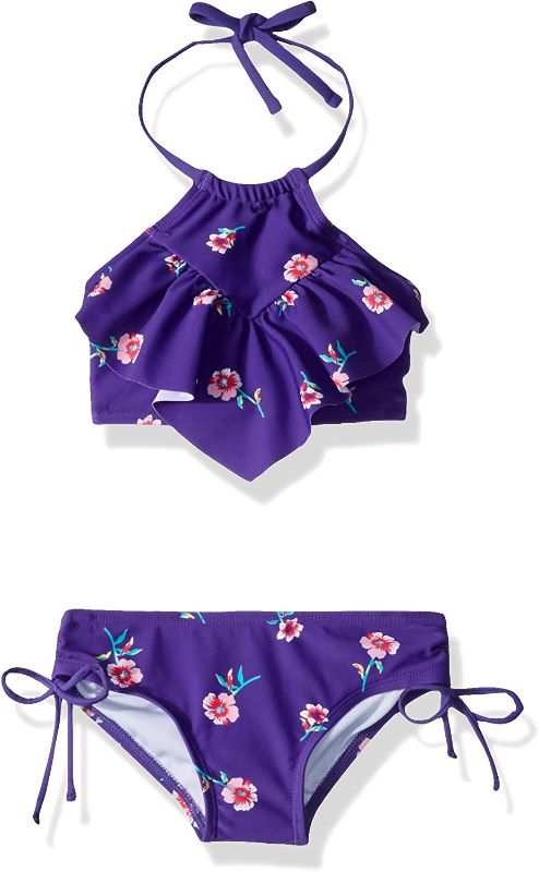 Photo 1 of Kanu Surf Girls' Morgan Ruffle Halter Bikini 2-Piece Swimsuit, Pink, 2t
Size: 12