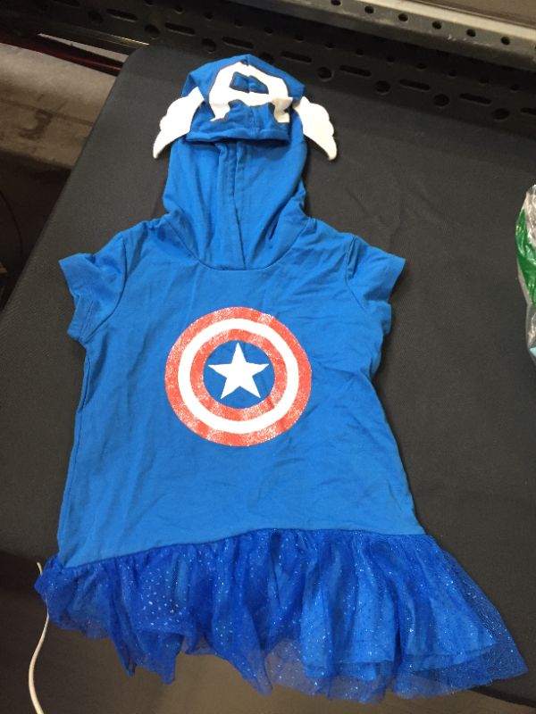 Photo 2 of Girls' 2 Piece Short Sleeve Hoodie Dress and Leggings Pajamas Captain America
Size: 5T