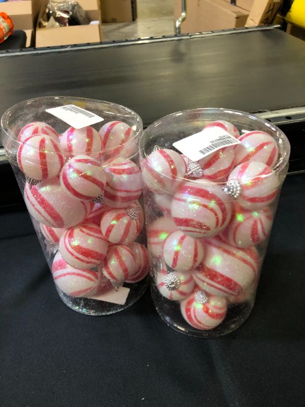 Photo 1 of CANDY CANE THEME - CHRISTMAS ORNAMENTS - 2 PACKS OF 19 CT 