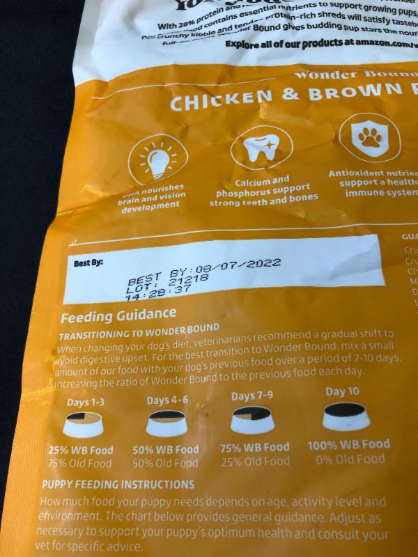 Photo 3 of Amazon Brand - Wonder Bound High Protein, Adult Dry Dog Food
BB - 8 -7 - 22 