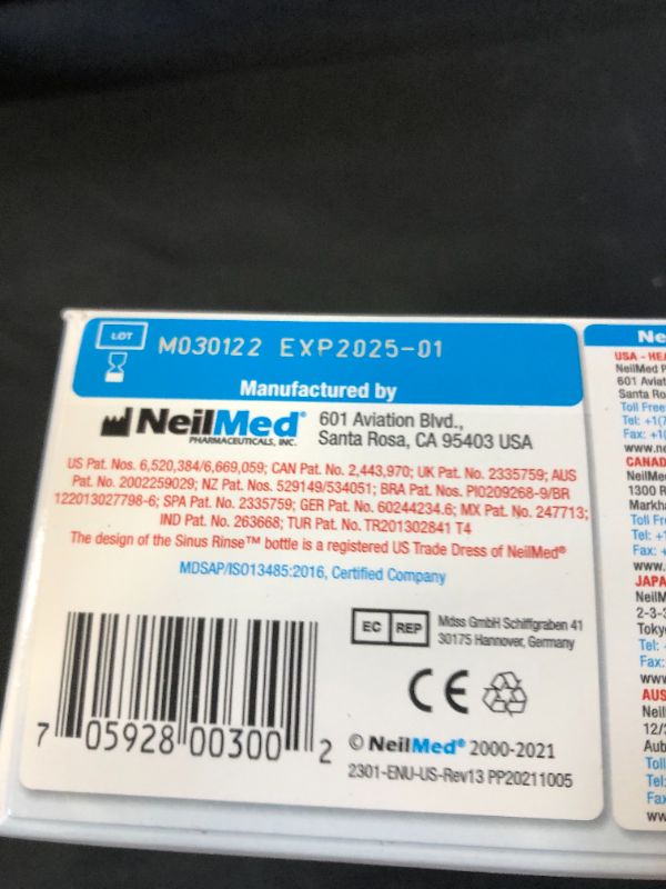 Photo 2 of Neilmed's Sinus Rinse, Pediatric, Complete Saline Nasal Rinse Kit 60 Premixed Packets
EXP - 1 -2025 