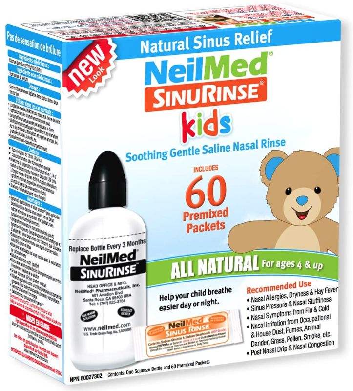 Photo 1 of Neilmed's Sinus Rinse, Pediatric, Complete Saline Nasal Rinse Kit 60 Premixed Packets
EXP - 1 -2025 