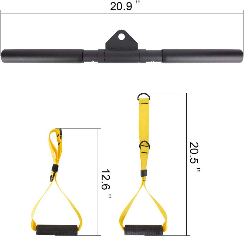 Photo 1 of Clevefit Cable Machine Attachments Rowing Handle Detachable | Multiple Options: Rotating Straight Bar, Tricep Rope, Exercise Handles Fathers Day
