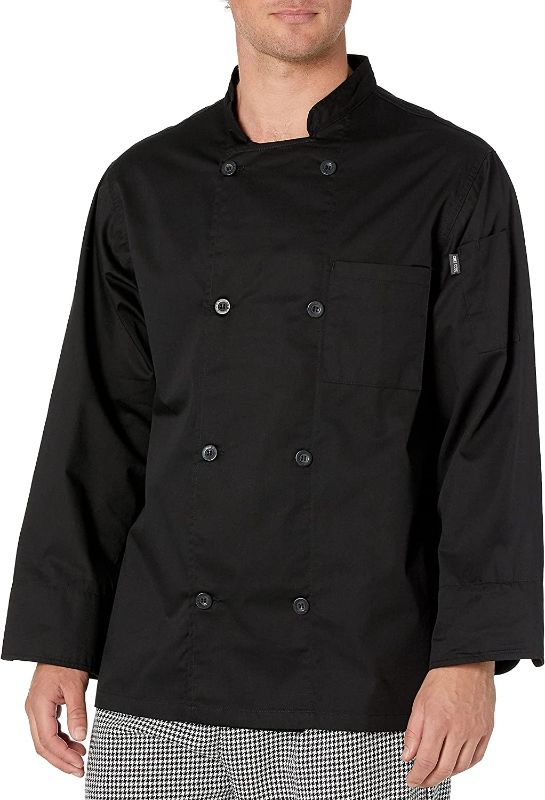 Photo 1 of Chef Code Men's 8 Pearl Button Chef Coat- SIZE S 
