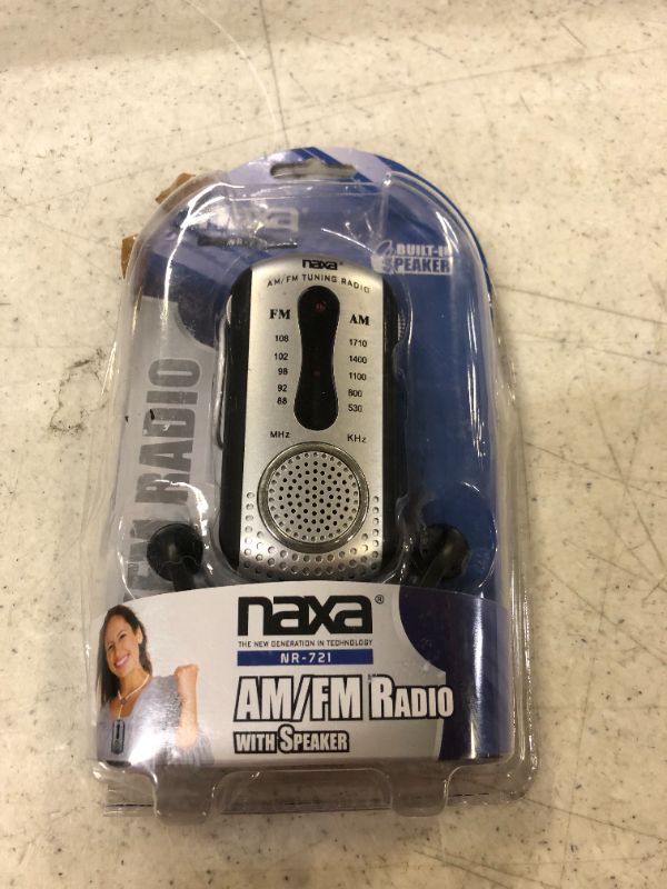 Photo 2 of Naxa Electronics Portable Home Audio Radio,Black (NR-721 BK) Assorted,Blue,Black AM/FM Mini Pocket Radio with Built-In Speaker