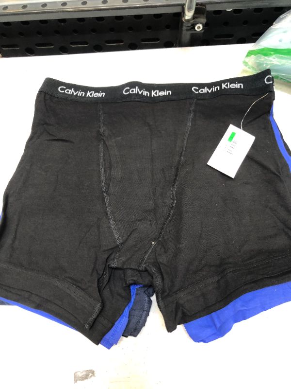 Photo 2 of Calvin Klein Men's Cotton Stretch 7-Pack Boxer Brief Large 3 Black, 2 Blue Shadow, 2 Cobalt Water- SIZE L 