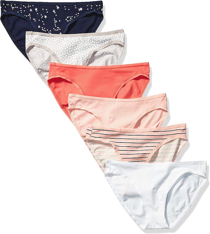 Photo 1 of Amazon Essentials Women's Cotton Bikini Brief Underwear (Available in Plus Size), Multipacks- SIZE XL 
