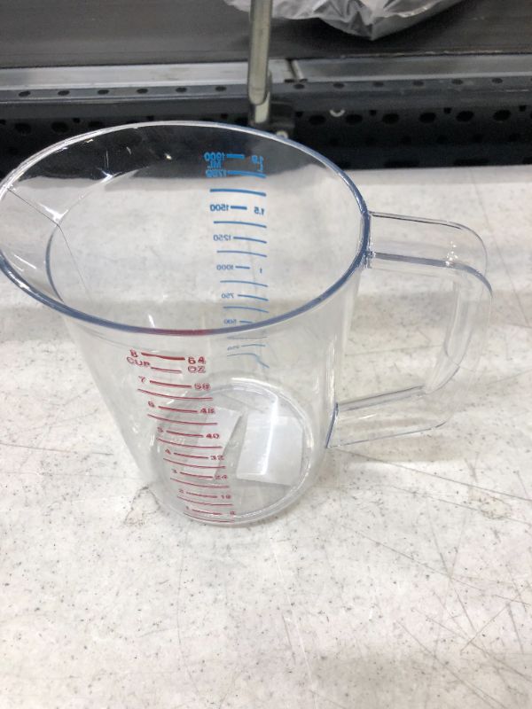 Photo 2 of Rubbermaid Commercial Products Bouncer Clear Measuring Cup, 8-Cup/2-Quart, Clear, Strong Food Grade, For use with -40-degree F to 212-degree F, Easy Read for Liquid/Dry Ingredients while Cooking 2 Qt