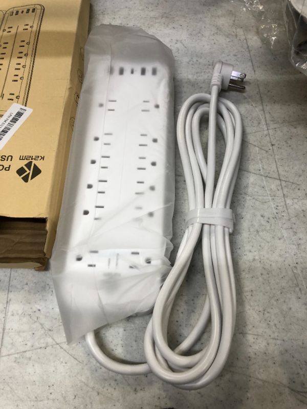 Photo 2 of Power Strip ,ALESTOR Surge Protector with 12 Outlets and 4 USB Ports, 6 Feet Extension Cord (1875W/15A) for for Home, Office, Dorm Essentials, 2700 Joules, ETL Listed (White)…
