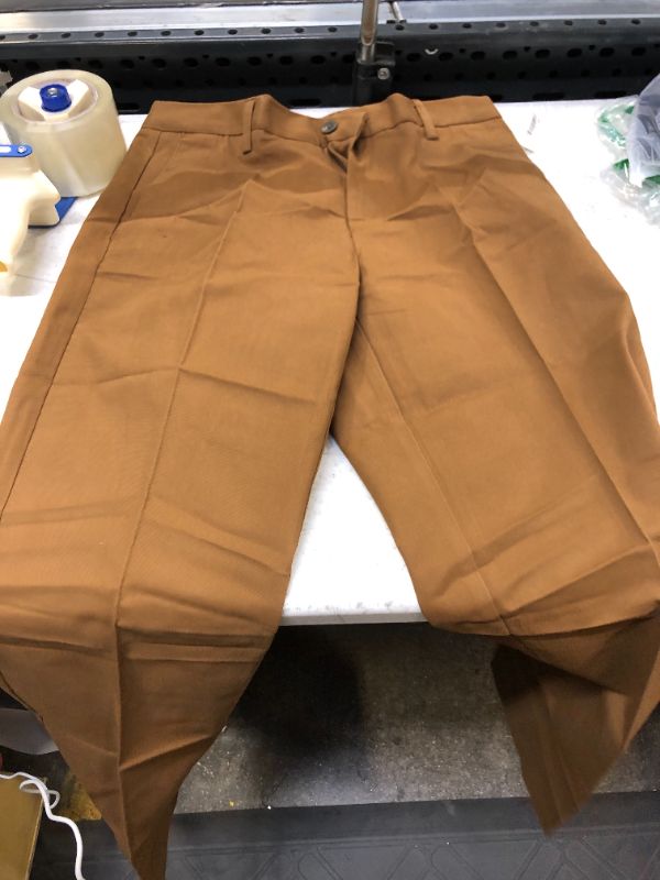 Photo 2 of Amazon Essentials Men's Classic-Fit Wrinkle-Resistant Flat-Front Chino Pant (Available in Big & Tall) 30W x 34L Dark Khaki Brown