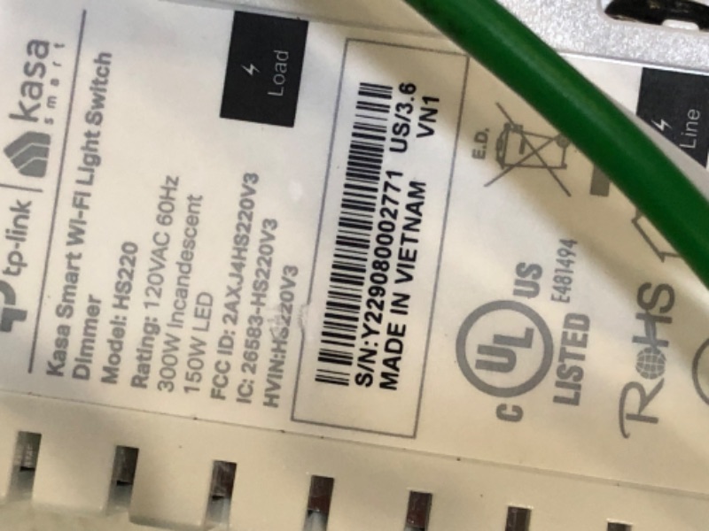 Photo 1 of Kasa Smart Dimmer Switch HS220, Single Pole, Needs Neutral Wire, 2.4GHz Wi-Fi Light Switch Works with Alexa and Google Home, UL Certified, No Hub Required