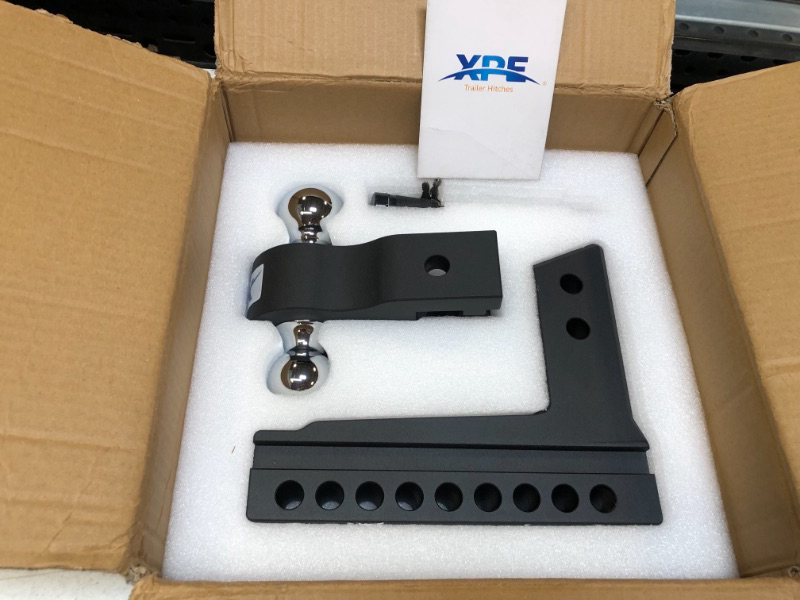 Photo 2 of XPE Tow Hitch- Fits 2.5'' Receiver Only, 8'' Drop/Rise Drop, Dual Ball (2'' X 2-5/16''), Adjustable Aluminum Trailer Hitch for Heavy Duty Truck -18,500 Gtw with Trailer Locks, Black, X-322508