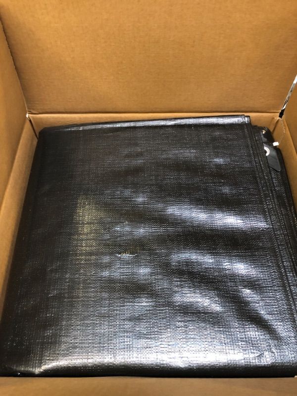 Photo 1 of AmazonCommercial Heavy Duty Black Poly Tarp, 12 x 20 ft., 1-Pack