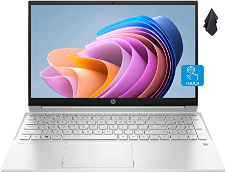 Photo 1 of 2022 HP Pavilion 15.6" FHD Touchscreen Laptop, AMD Ryzen 7-5825U Up to 4.5GHz Processor (Beat i7-1180G7), 32GB RAM, 1TB PCIe NVMe SSD, Backlit Keyboard, USB-A&C, Fast Charge, Windows 11, Silver