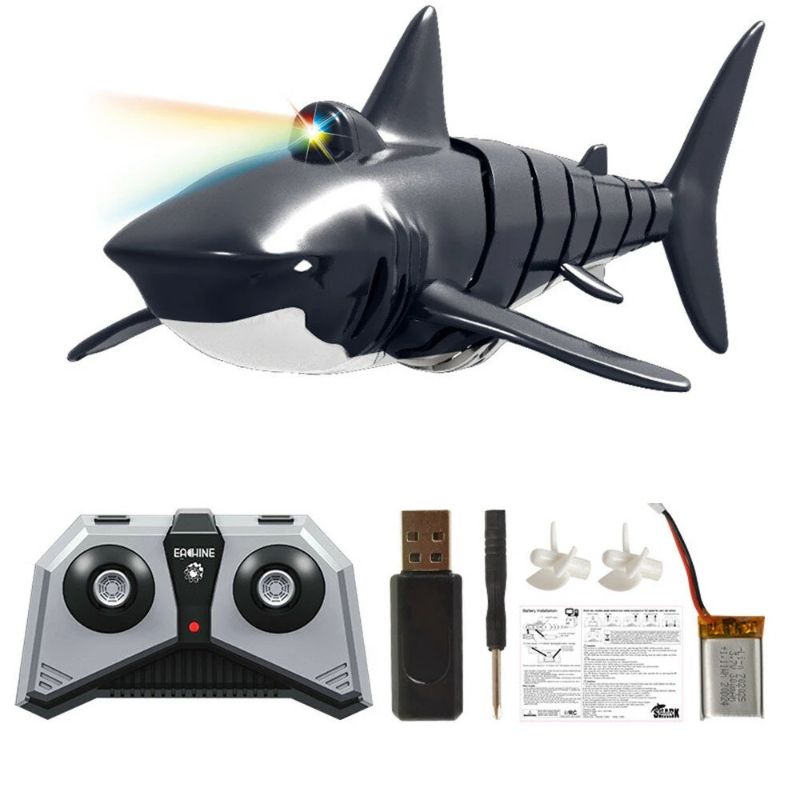 Photo 1 of Eachine EBT01 2.4G 4CH Electric Shark RC Boat Vehicles Waterproof Swimming Pool Simulation Model Toys
