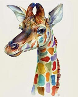 Photo 1 of iCoostor Paint by Numbers DIY Acrylic Painting Kit for Kids & Adults Beginner - 16" x 20" Giraffe Pattern
