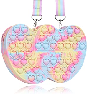 Photo 1 of JOYWOW Pop Fidget Purse, Heart Fidget Toy Should Bag for Girls Cross Body Hand Bag Gift for Valentines Day
