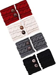 Photo 1 of TecUnite 4 Pieces Chunky Knit Headbands Winter Braided Headband Ear Warmer Crochet Head Wraps for Women Girls (Color set 5)
