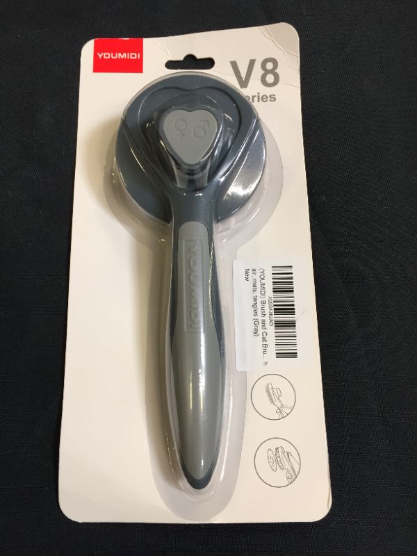 Photo 2 of (YOUMIDI) Brush and Cat Brush-Smooth combing brush for short and long hair-Pet shedding combing brush, which can remove loose hair, mats, tangles (Gray)
