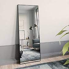 Photo 1 of BEAUTYPEAK Full Length Mirror 65"x22", Standing Hanging or Leaning Against Wall Rectangle Floor Mirrors Body Dressing Wall-Mounted for Living Room, Bedroom with Aluminum Alloy Thin Frame, Black (DAMAGES TO BOX, USED BUT LOOKS NEW)
