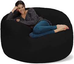 Photo 1 of Chill Sack Bean Bag Chair: Giant 5' Memory Foam Furniture Bean Bag - Big Sofa with Soft Micro Fiber Cover - Black