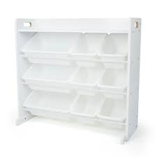 Photo 1 of Cambridge 31.3 in. H White Toy Storage Organizer with Shelf and 9 Storage Bins