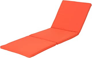 Photo 1 of Christopher Knight Home Jamaica Outdoor Water Resistant Chaise Lounge Cushion, Orange
