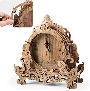 Photo 1 of 3D Wooden Puzzles Clock Models for Adults to Build, Desk Table Clock Making Kit Laser-Cut Wood Crafts DIY Construction Toy Children Gift on Birthday/Christmas (FACTORY SEALED, DAMAGES TO PACKAGING)
