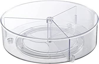 Photo 1 of Empaxum Clear Lazy Susan Organizer with 3 Dividers 10.7" Plastic Divided Lazy Susan Turntable for Cabinet Medicine Cabinet Organizer Divided Spinning Storage for Kitchen, Pantry, Countertop, Bathroom
