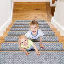 Photo 1 of CrystalMX Non-Slip Carpet Stair Treads, Anti Moving Grip and Beauty Rug Tread Safety for Kids Elders and Dogs, 30" X 8" (Ash, Set of 15) (PET HAIR ON ITEM)
