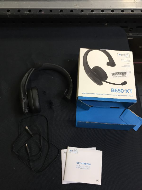 Photo 2 of BlueParrott B650-XT Noise Cancelling Bluetooth Mono Headset – Wireless Headset for Clear Calls with Activated Noise Cancellation, Extended Wireless Range and IP54-Rated Protection, Black
