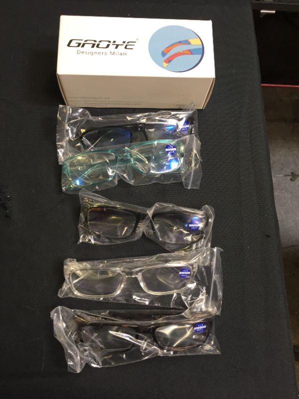 Photo 2 of Gaoye 5-Pack Reading Glasses Blue Light Blocking,Spring Hinge Readers for Women Men Anti Glare Filter Lightweight Eyeglasses (#5-Pack Mix Color, 1.5)
