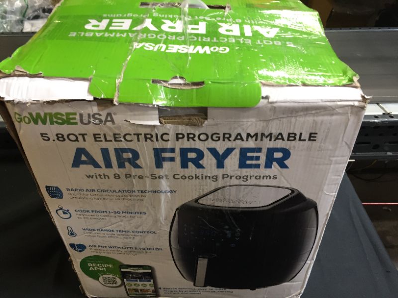 Photo 1 of GoWISE USA 1700-Watt 5.8-QT 8-in-1 Digital Air Fryer (MAJOR DAMAGES TO BOX)
