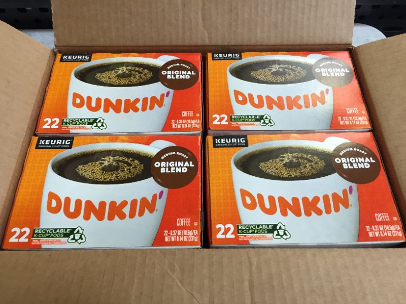 Photo 3 of Dunkin' Original Blend, Medium Roast, Keurig K-Cup Pods - 22ct, 4 BOXES. EXP 04/2022