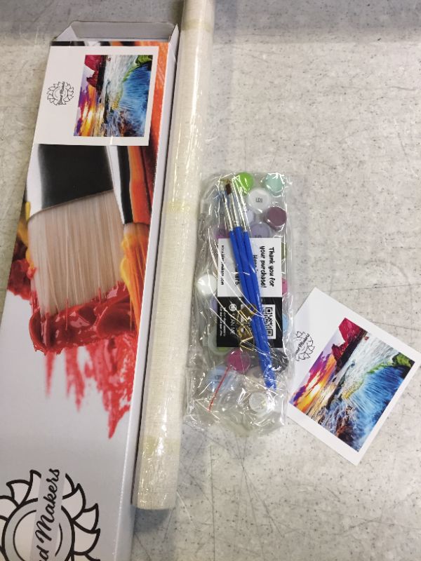 Photo 2 of Blend Makers Paint by Numbers for Adults -  16”x20” Colorful Waterfall Paint Kit - Includes Canvas, Brushes & Acrylic Paints - DIY Paint by Number Canvas for Beginners, Teens, & Adults
