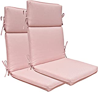 Photo 1 of BOSSIMA Indoor Outdoor High Back Chair Cushions Replacement Patio Chair Seat Cushions Set of 2 (Olefin Mixed Coral/White) (FACTORY SEALED BRAND NEW)
