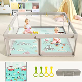 Photo 1 of UANLAUO Playpen with Mat, 59x59inch Baby Playpen for Babies and Toddlers, Extra Large Baby Playpen with Mat,Baby Fence,Play Yard for Baby
(MAJOR DAMAGES TO PACKAGING)