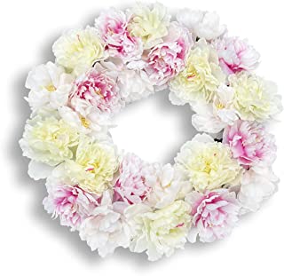 Photo 1 of Admired By Nature ABN1W001-NTRL Artificial Wreath, Pink Peony 22 x 22 x 5.5 inches

 