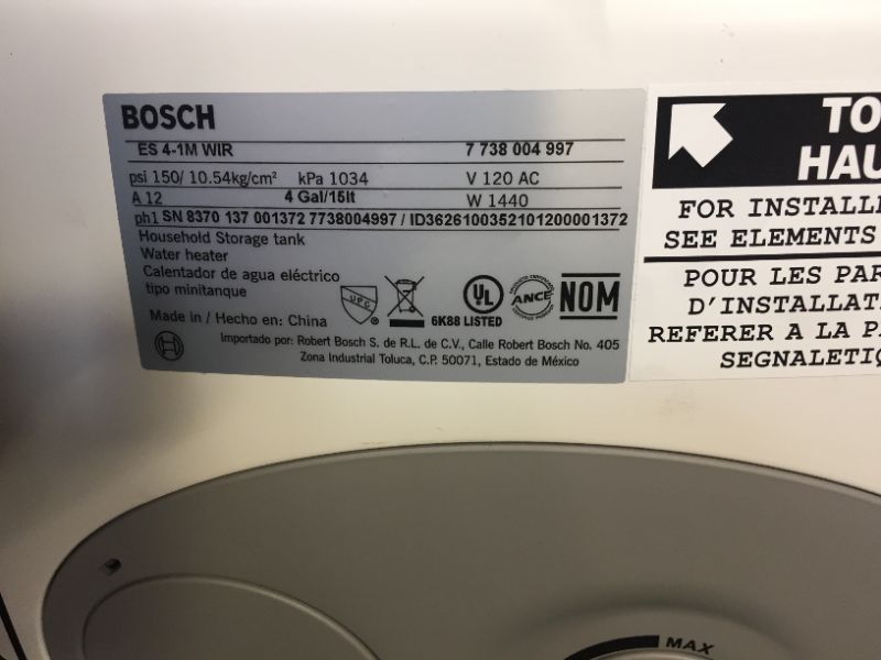 Photo 1 of Bosch Electric Mini-Tank Water Heater Tronic 3000 T 2.5-Gallon (ES2.5) - Eliminate Time for Hot Water - Shelf, Wall or Floor Mounted (MINOR SCRATCHES ON ITEM AS  SHOWN IN PICTURES)
