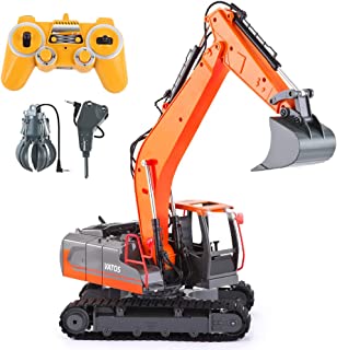 Photo 1 of VATOS 2.4G RC Excavator Remote Control Toy Digger | 1:16 Scale 3-in-1 Excavate Drill Grasp Simulated Rechargeable RC Truck Construction Tractor Best Gift for Boys Girls Aged 8 9 10 11 12+
