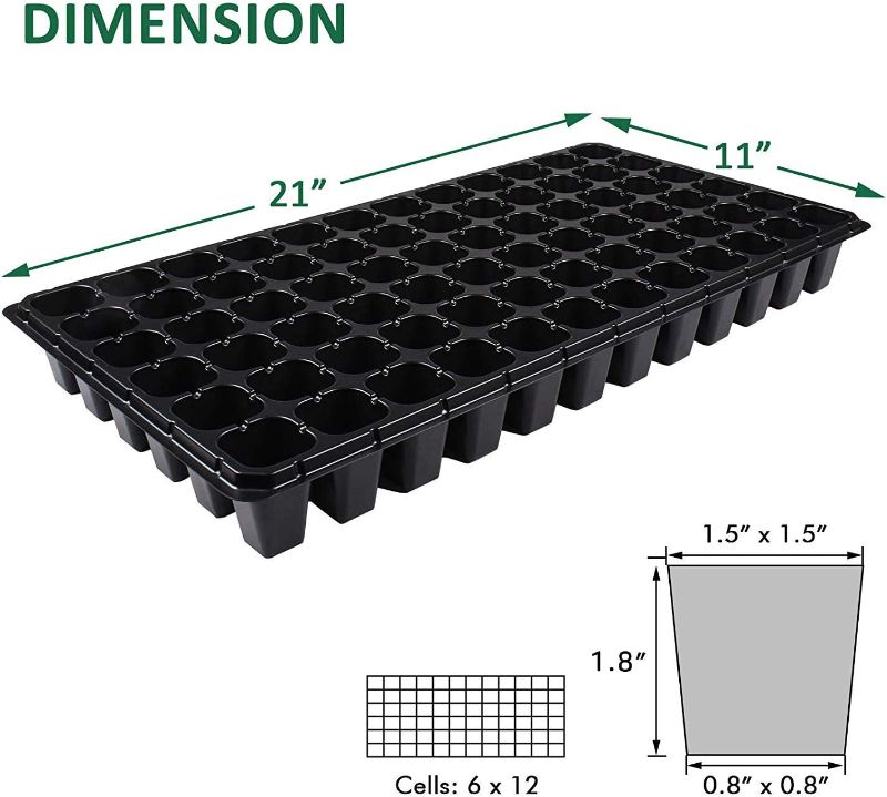 Photo 1 of 10 Pack Seed Starter Kit, 72 Cell Seedling Trays Gardening Germination Plastic Tray Nursery Pots Mini Propagator Plant Grow Kit Plug Tray Starting Trays for Seedling Germination
