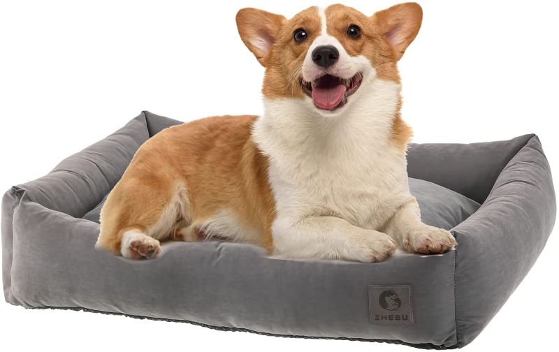 Photo 1 of ZHEBU Medium Dog Beds, Dog Bed for Medium Dogs Washable, Anti-Slip Pet Bed for Puppy and Kitty, Calming Dog Bed for Small Dogs grey ,[opened not used] 