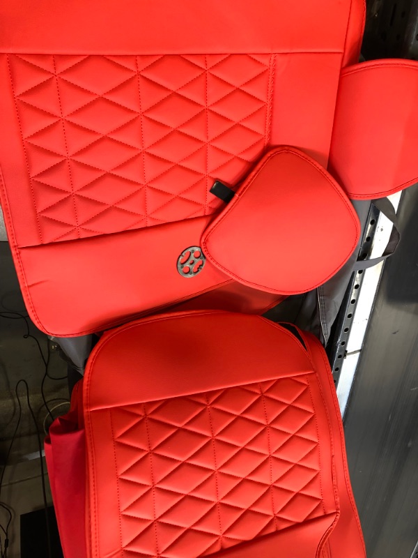 Photo 5 of ZCJ XLX002 LEATHER CAR SEAT  COVERS FAUX LEATHER  AUTOMOTIVE  VEHICLE  CUSHION COVER  FOR CARS SUV PICK UP TRUCK UNIVERSAL FIT SET AUTO INTERIOR ACCESSORIES [ RED ] 