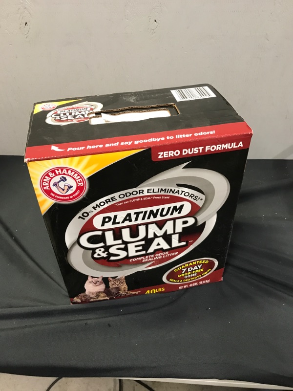 Photo 2 of  ARM HAMMER Clump Seal Platinum Cat Litter Multi-Cat 40 lb exp- 10/2020