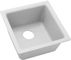Photo 1 of 15-3/4 Inch Quartz Classic Single Bowl Kitchen Sink with Scratch Resistant, Stain Resistant and Hygiene Protection: White 