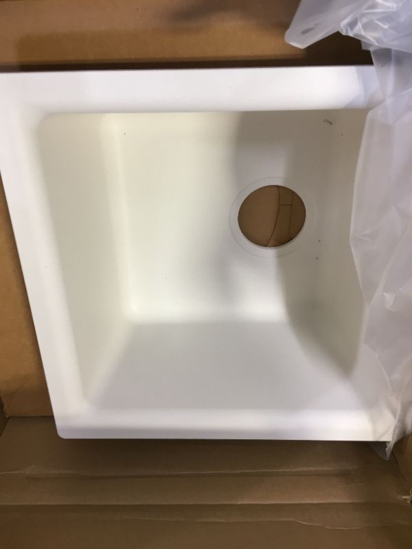 Photo 2 of 15-3/4 Inch Quartz Classic Single Bowl Kitchen Sink with Scratch Resistant, Stain Resistant and Hygiene Protection: White 
